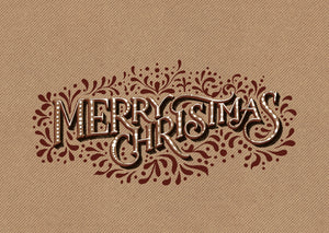 Christmas Card Brown Gingerbread Lettering