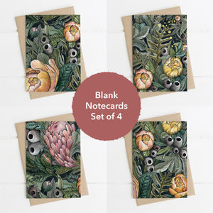 Floral Notecard Set - set of 4 blank greeting cards