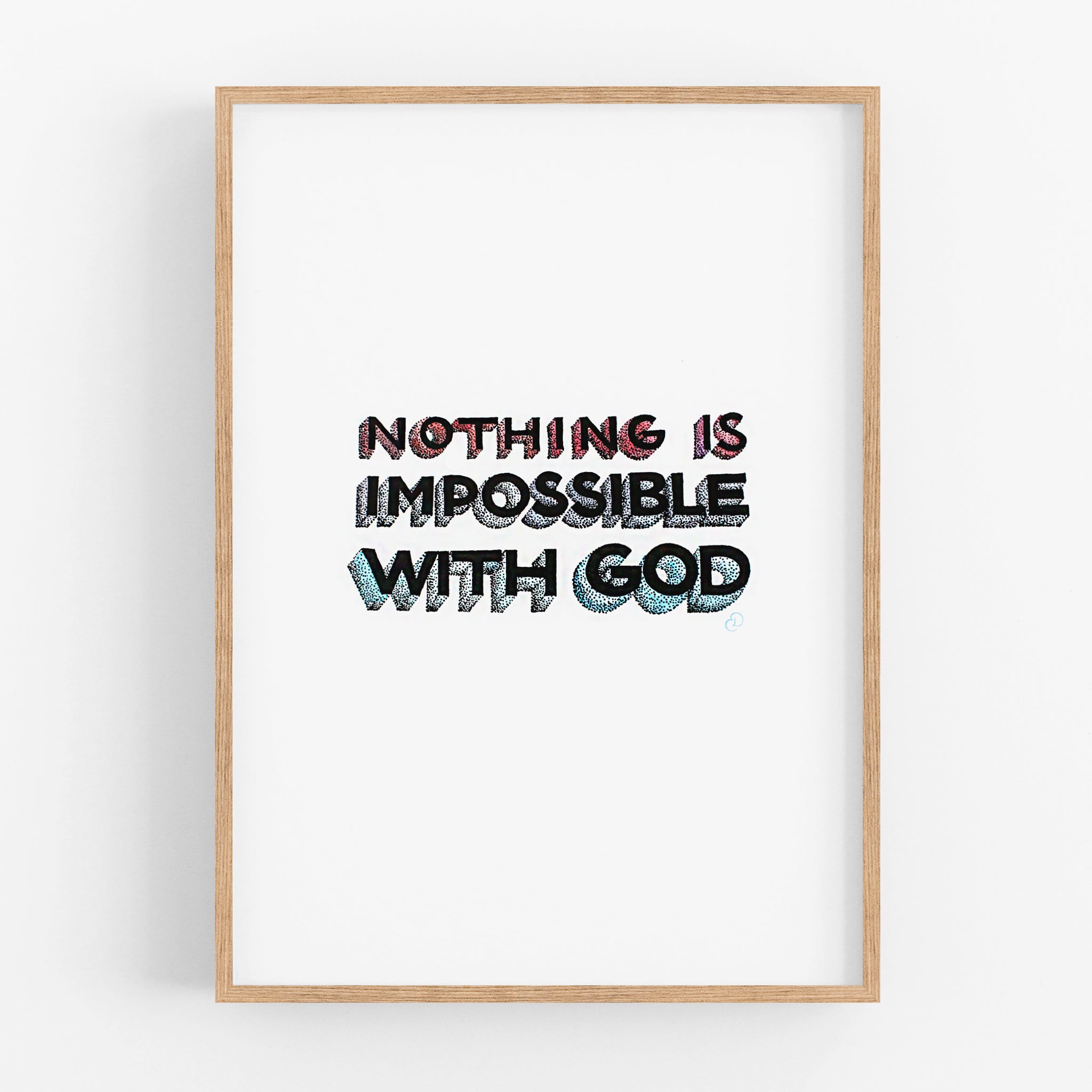 Nothing is impossible - Luke 1:37 hand lettering print A4