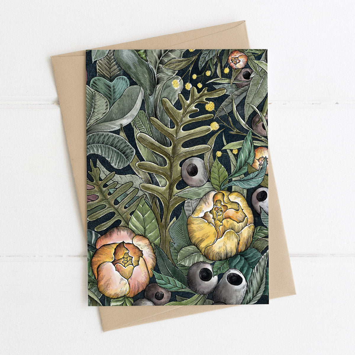 Peonies & Proteas Note card 2