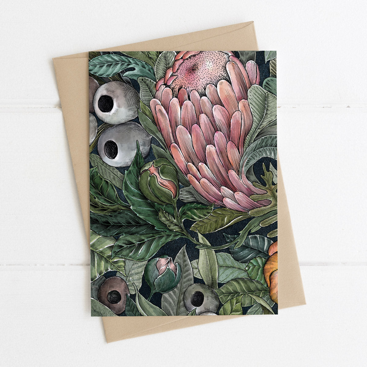Peonies & Proteas Note card 3
