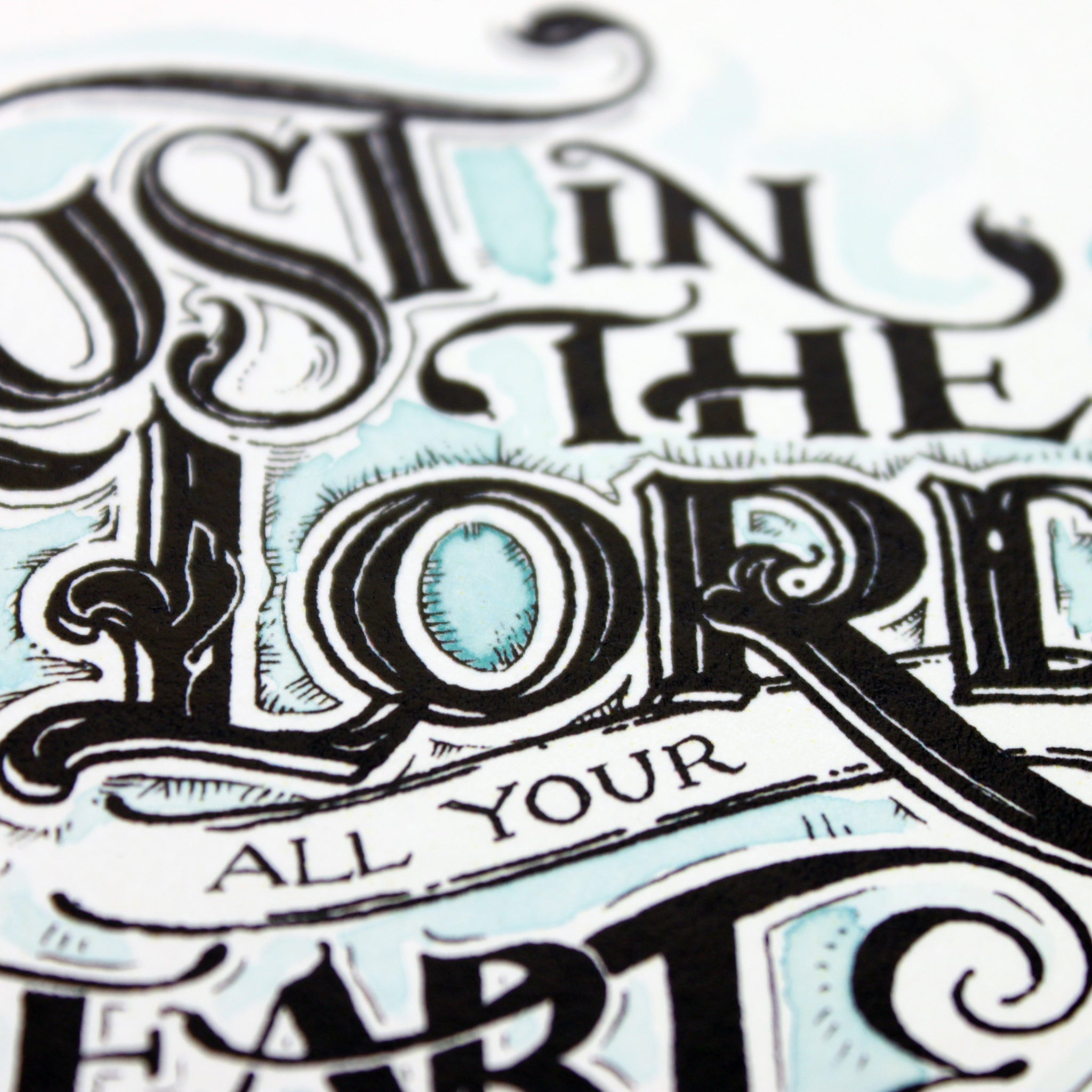 Trust in the Lord - Proverbs 3:5 art print - A4 handlettering print