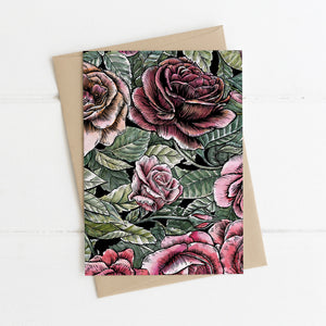 Roses Notecard Set - set of 4 blank greeting cards