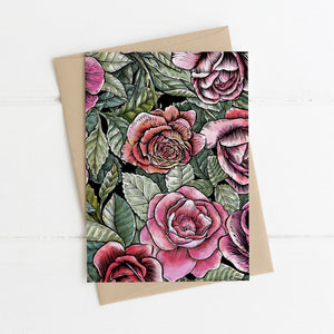 Roses Notecard Set - set of 4 blank greeting cards